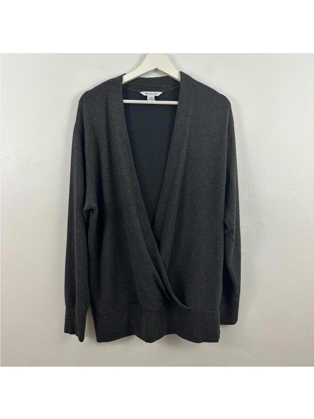 Athleta Women’s Faux Wrap Grey Sweater Size M